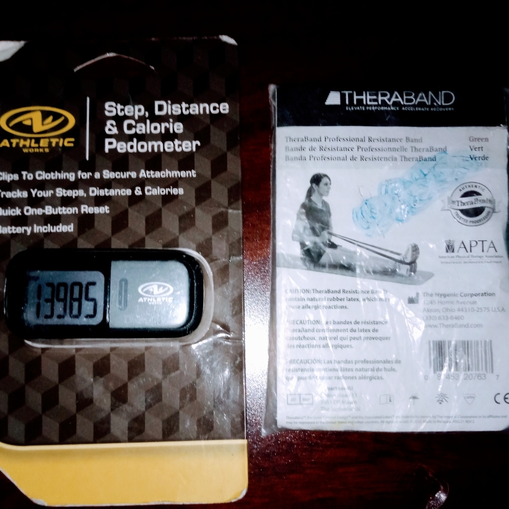 Health Pedometer and Restistance Band Lot